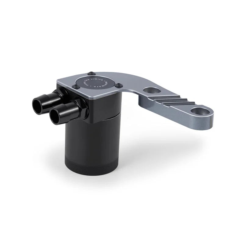 Mishimoto 15-20 BMW F8X M3/M4 Baffled Oil Catch Can - Frozen Dark Gray - Detail View