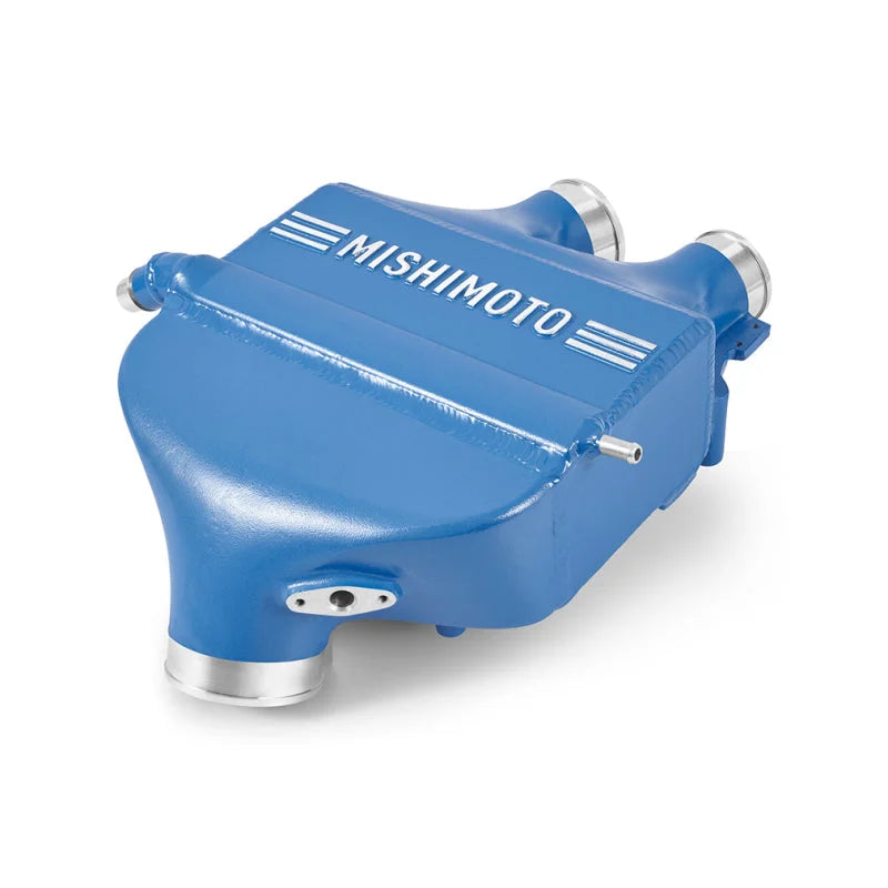 Mishimoto 15-20 BMW F8X M3/M4 Performance Air-to-Water Intercooler Power Pack - Yas Marina Blue - Side View