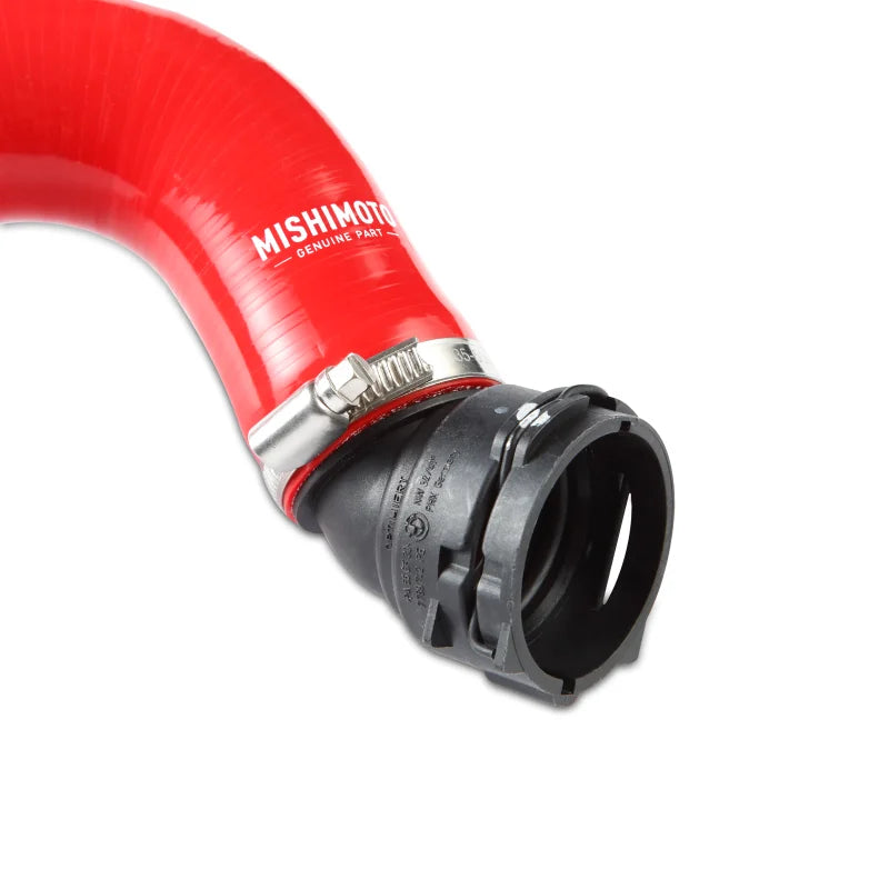 Mishimoto 15+ Ford Mustang GT Red Silicone Upper Radiator Hose - Side View
