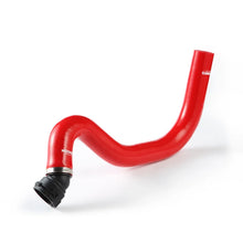 Load image into Gallery viewer, Mishimoto 15+ Ford Mustang GT Red Silicone Upper Radiator Hose - Installation View