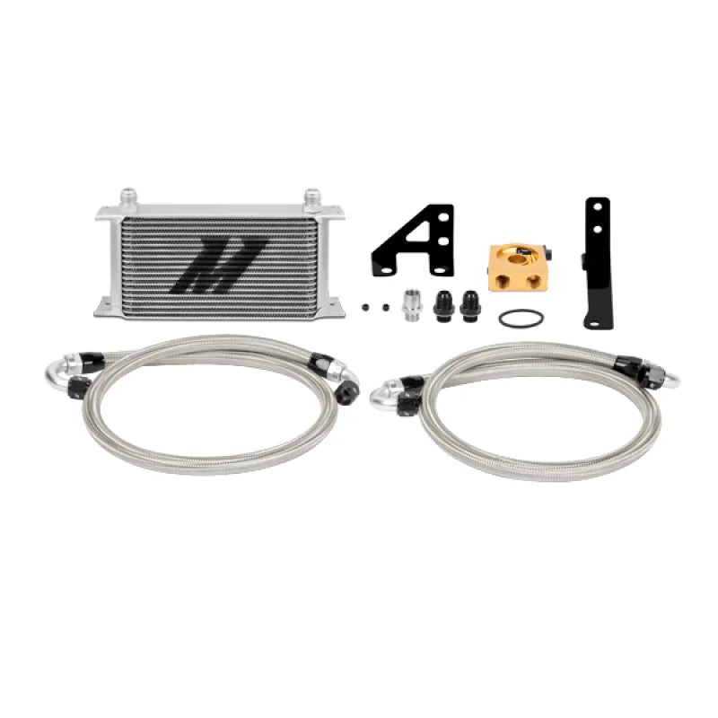 Mishimoto 15 Subaru STI Thermostatic Oil Cooler Kit - Silver - Side View