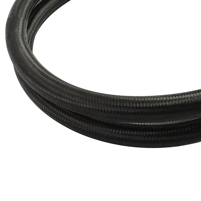 Mishimoto 15Ft Stainless Steel Braided Hose w/ -10AN Fittings - Black - Side View