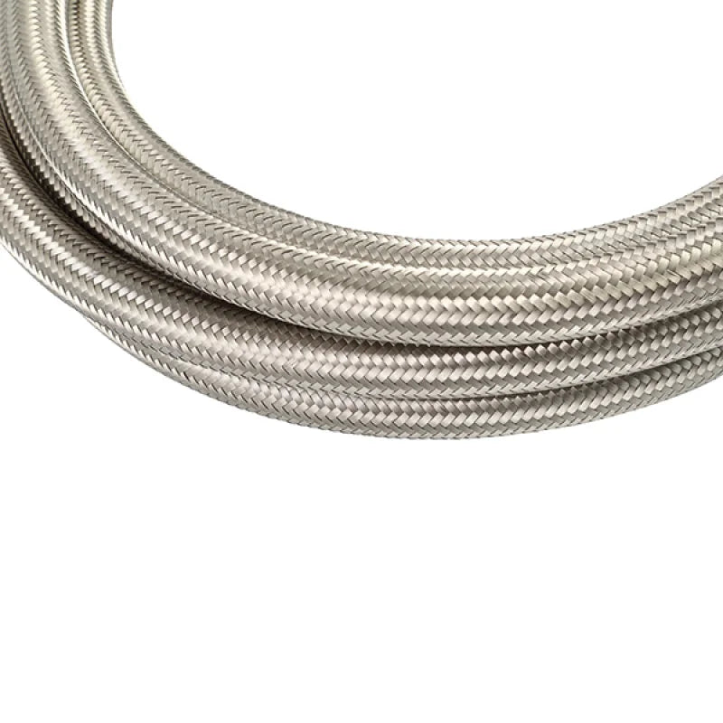 Mishimoto 15Ft Stainless Steel Braided Hose w/ -10AN Fittings - Stainless - Side View