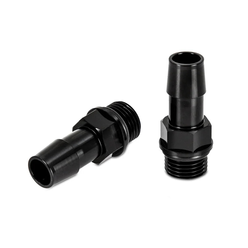 Mishimoto 16X1.5 TO 1/2in. Hose Barb Aluminum Fittings (Pack of 2) - Side View