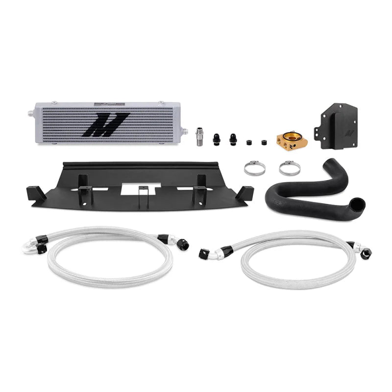 Mishimoto 18+ Ford Mustang GT RHD Oil Cooler Kit Silver Thermostatic - Main Product View