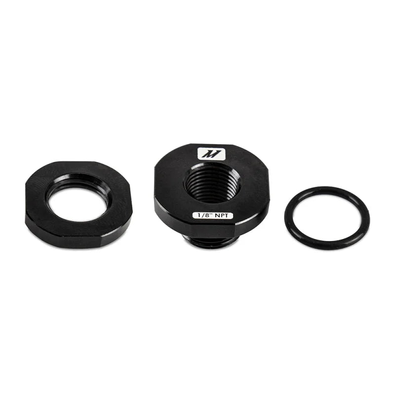 Mishimoto 1/8in NPT CNC-Machined Nozzle Mount Adapter - Black - Main Product View