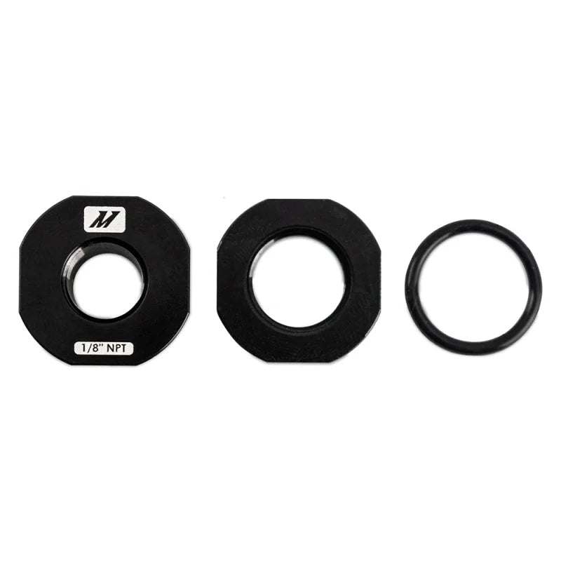 Mishimoto 1/8in NPT CNC-Machined Nozzle Mount Adapter - Black - Side View
