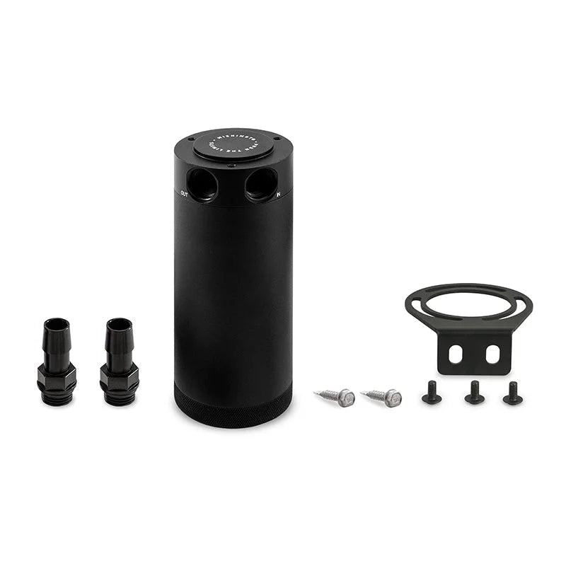 Mishimoto 2-Port Universal XL Baffled Catch Can - Black - Main Product View