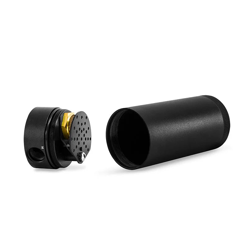 Mishimoto 2-Port Universal XL Baffled Catch Can - Black - Side View