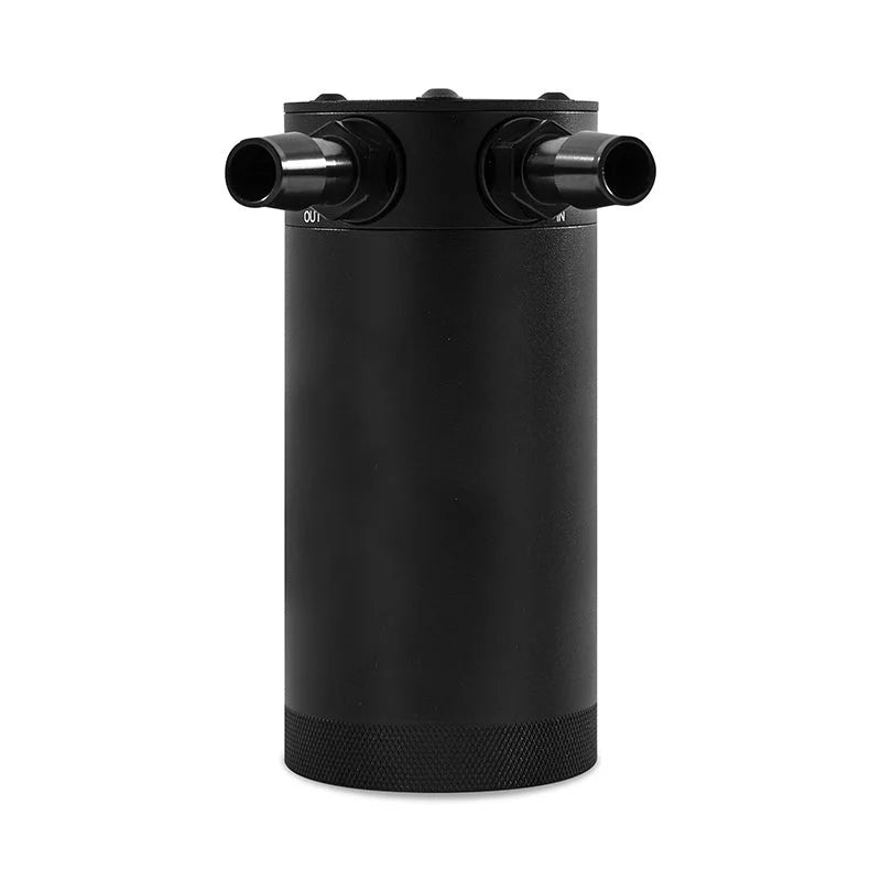 Mishimoto 2-Port Universal XL Baffled Catch Can - Black - Back View