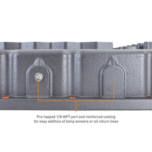 Mishimoto 2007.5 + Ram 6.7L Cummins 68RFE Transmission Pan - Cast - GR - Side View