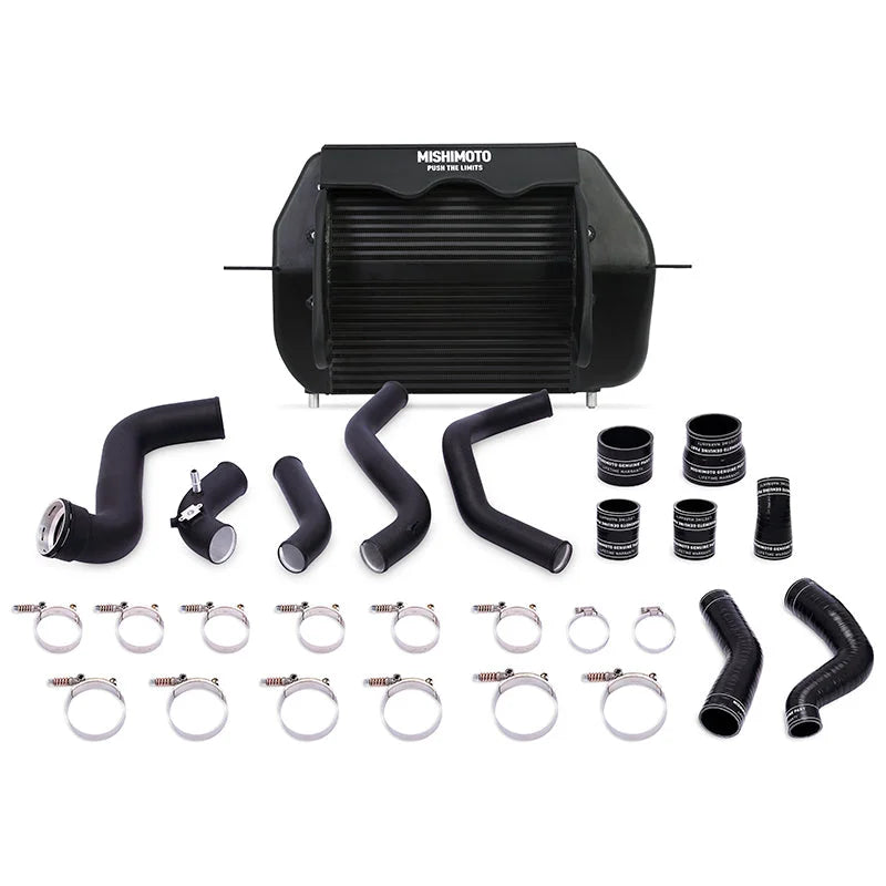 Mishimoto 2011-2014 Ford F-150 EcoBoost Black Intercooler w/ Black Pipes - Side View
