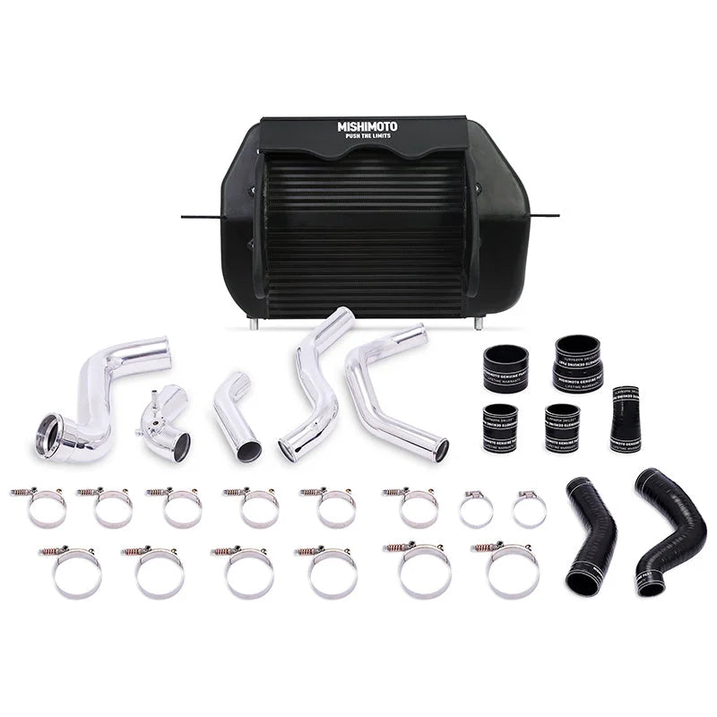 Mishimoto 2011-2014 Ford F-150 EcoBoost Black Intercooler w/ Polished Pipes - Main Product View