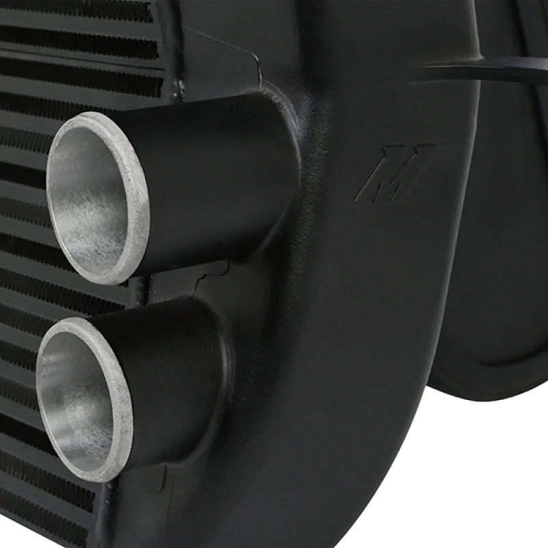 Mishimoto 2011-2014 Ford F-150 EcoBoost Black Intercooler w/ Polished Pipes - Side View