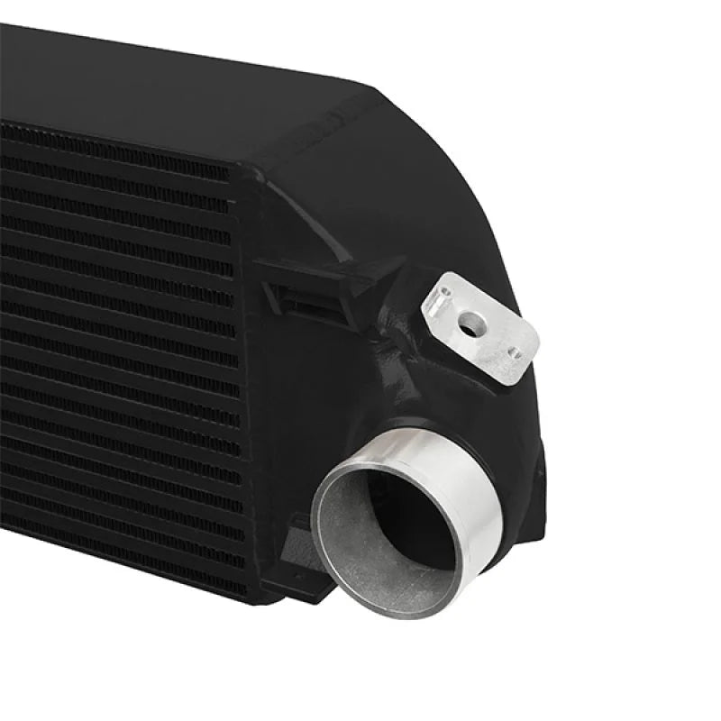 Mishimoto 2013+ Ford Focus ST Black Intercooler w/ Polished Pipes - Side View