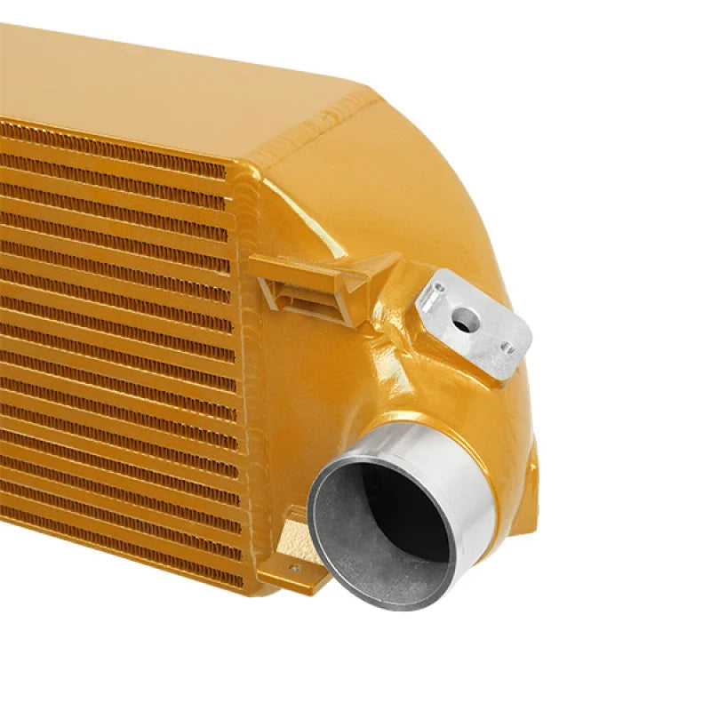 Mishimoto 2013+ Ford Focus ST Gold Intercooler w/ Black Pipes - Side View