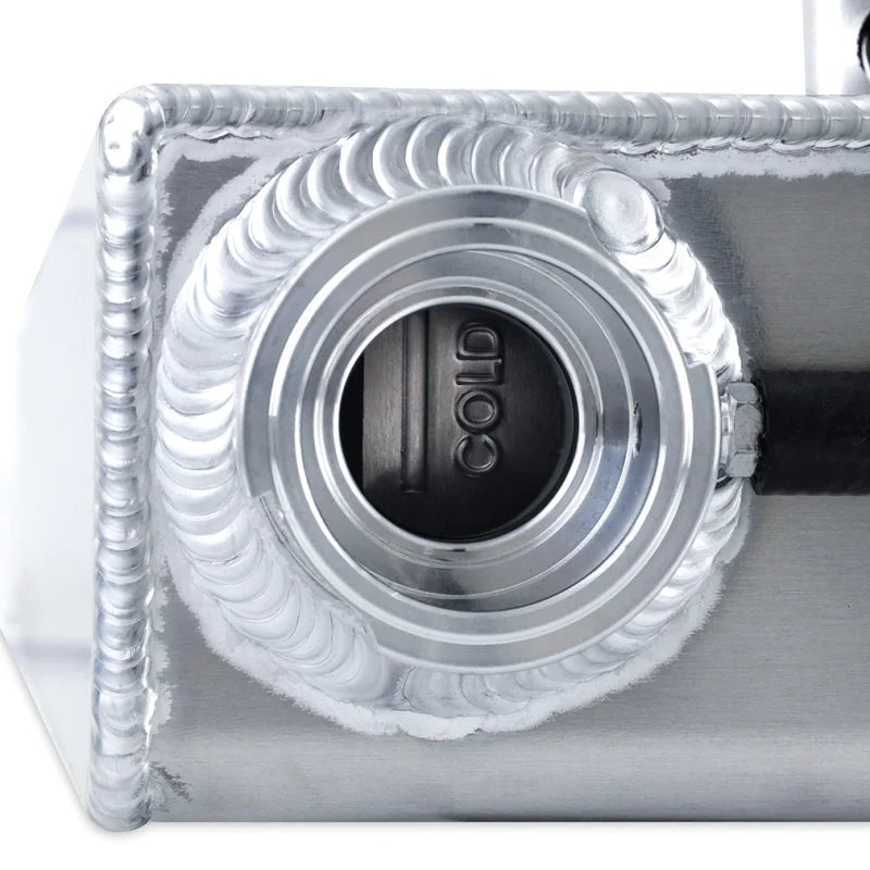 Mishimoto 2015+ Dodge Charger/Challenger 6.2/6.4L Hellcat Aluminum Expansion Tank - Side View