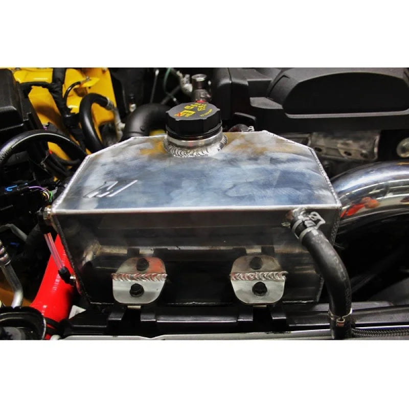 Mishimoto 2015 Ford Mustang EcoBoost / 3.7L / 5.0L  Aluminum Coolant Expansion Tank-Polished - Side View
