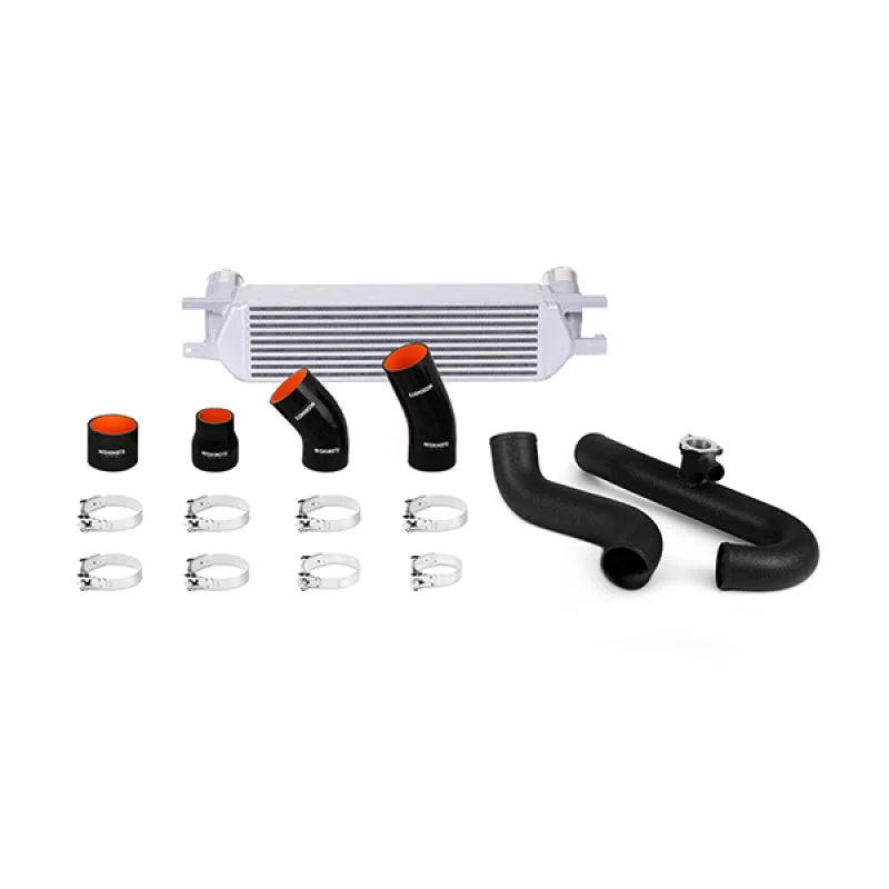 Mishimoto 2015 Ford Mustang EcoBoost Performance Intercooler Kit - Silver Core Wrinkle Black Pipes - Main Product View