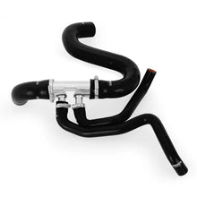 Load image into Gallery viewer, Mishimoto 2015+ Ford Mustang GT Silicone Lower Radiator Hose - Black - Installation View