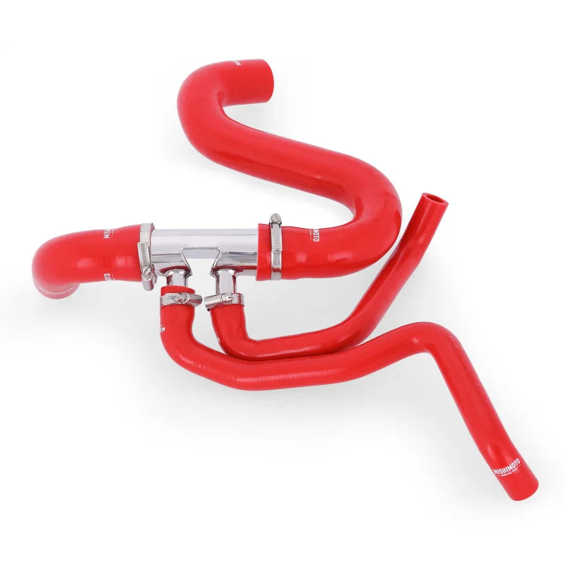 Mishimoto 2015+ Ford Mustang GT Silicone Lower Radiator Hose - Red - Back View