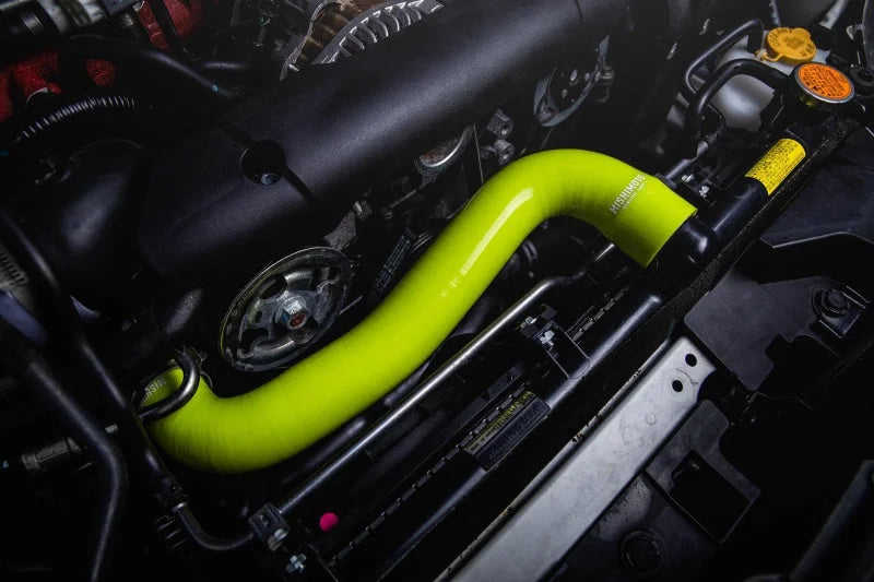 Mishimoto 2015+ Subaru WRX Silicone Radiator Coolant Hose Kit - Neon Yellow - Side View