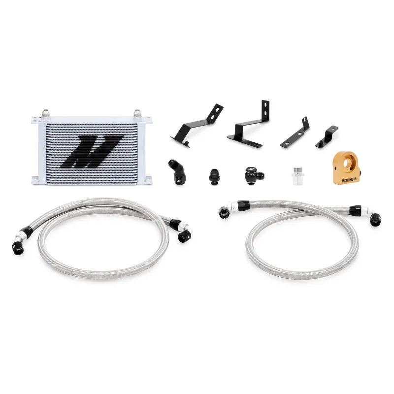 Mishimoto 2016+ Chevy Camaro Oil Cooler Kit w/ Thermostat - Silver - Main Product View