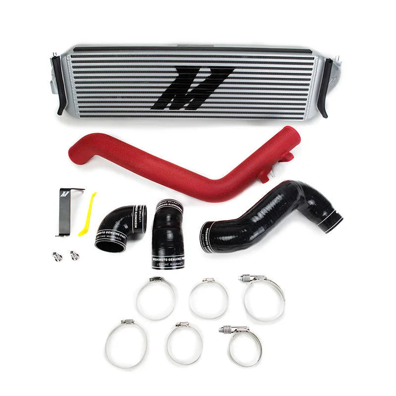 Mishimoto 2017+ Honda Civic Type R Intercooler Kit - Silver Intercooler Red Piping - Main Product View