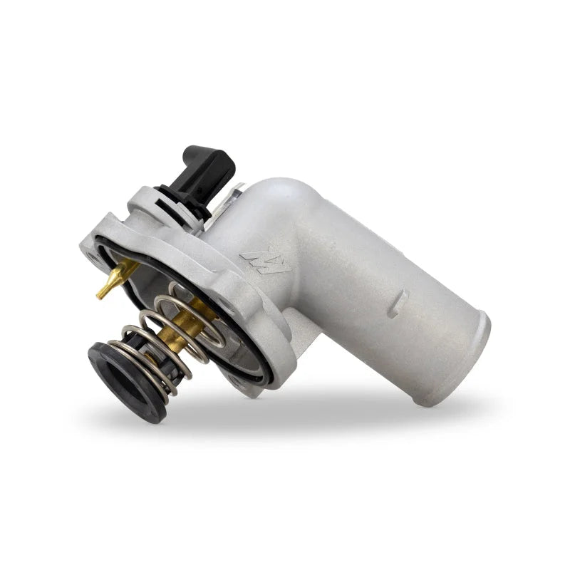 Mishimoto 2018+ Jeep Wrangler JL / 2020+ Gladiator (3.6L) Thermostat w/ Aluminum Housing - 82C - Side View