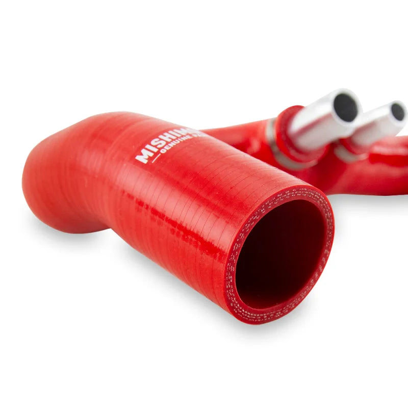 Mishimoto 2018+ Jeep Wrangler JL / Gladiator JT 3.6L AT Red Silicone Radiator Coolant Hose Kit - Back View