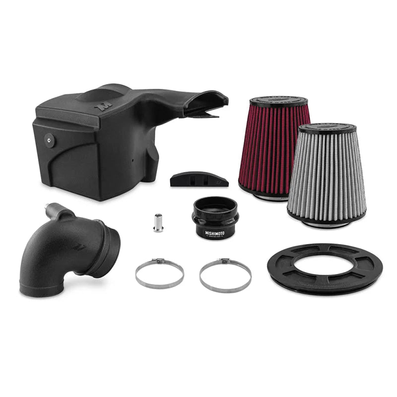 Mishimoto 2019+ Ford Ranger 2.3L Intake/Snorkel Bundle - Dry Filter - Back View