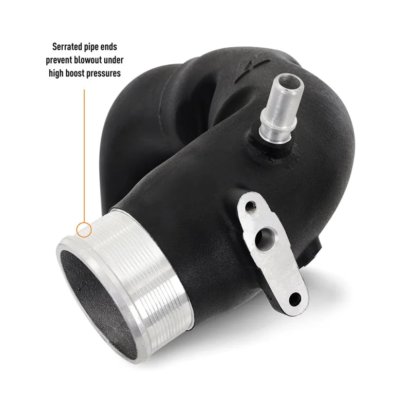 Mishimoto 2021+ Ford Bronco 2.7L High-Mount Intercooler Pipe Upgrade Kit - Wrinkle Black - Back View