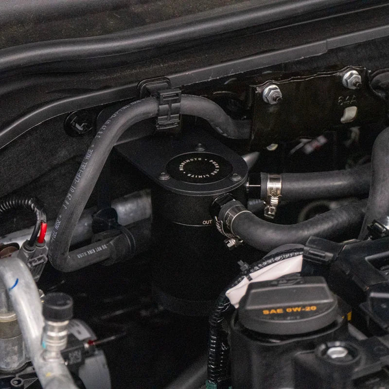 Mishimoto 2022+ Honda Civic 1.5T Baffled Oil Catch Can PCV Side - Installation View