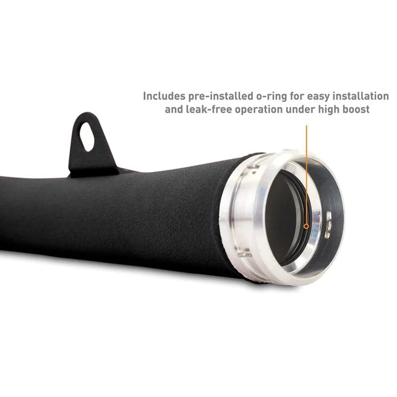 Mishimoto 2022+ Subaru WRX Charge Pipe Micro - Wrinkle Black - Back View