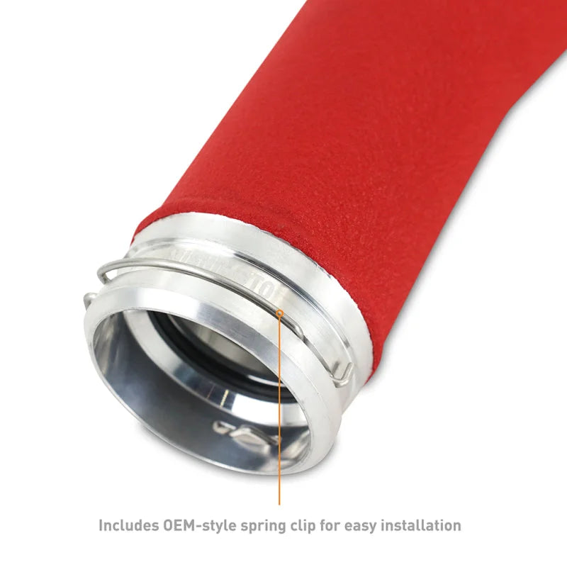 Mishimoto 2022+ Subaru WRX Charge Pipe - Wrinkle Red - Side View