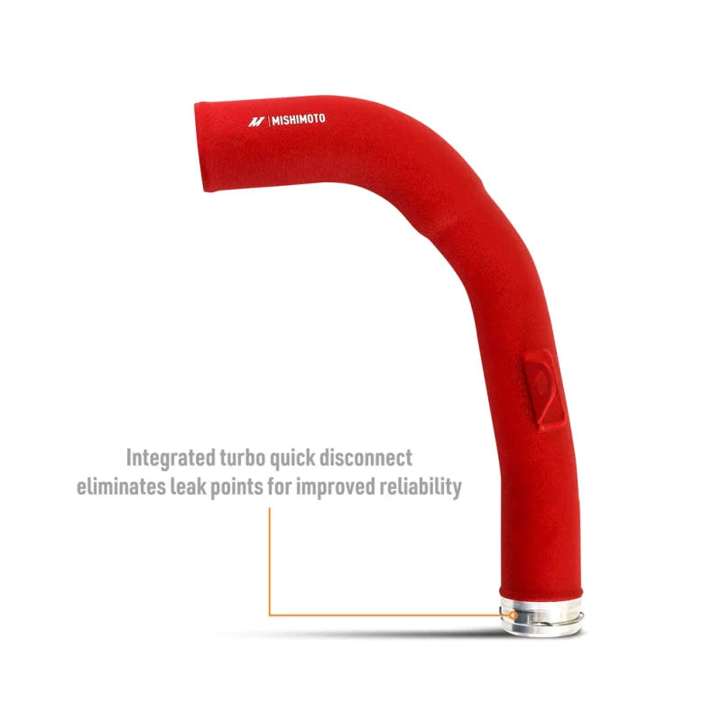 Mishimoto 2022+ Subaru WRX Charge Pipe - Wrinkle Red - Back View