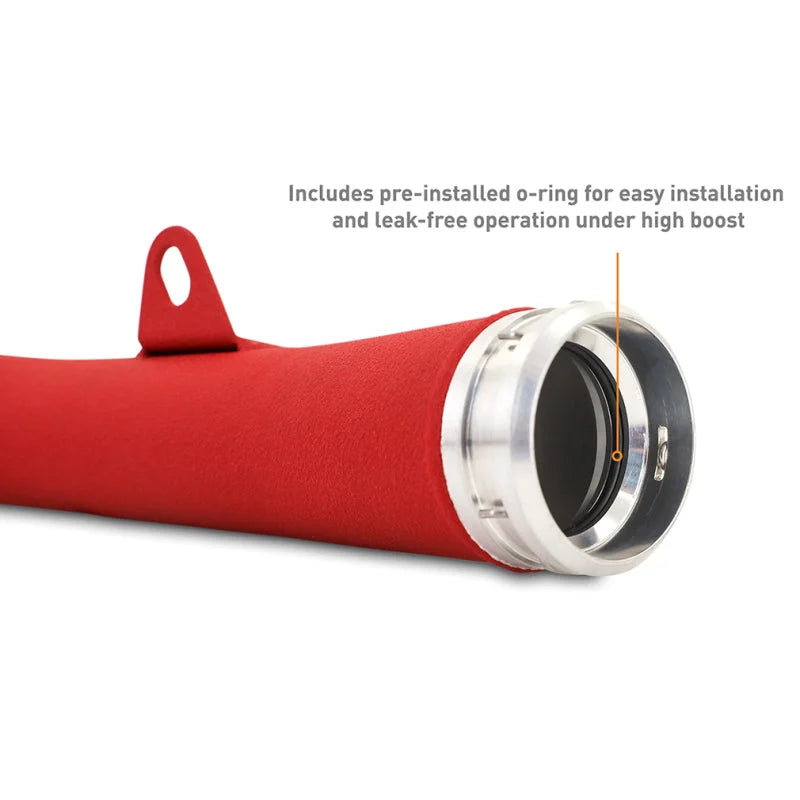 Mishimoto 2022+ Subaru WRX Charge Pipe - Wrinkle Red - Installation View