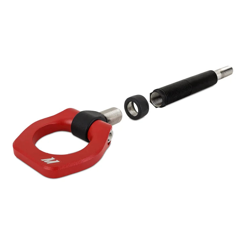 Mishimoto 2022+ Subaru WRX Front Tow Hook Red - Installation View