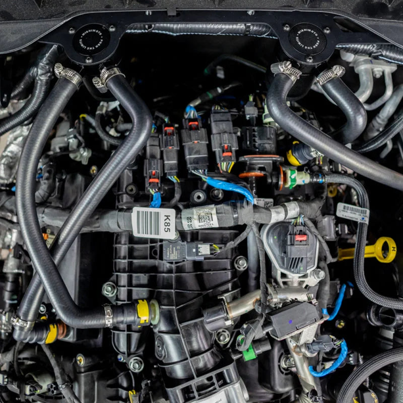 Mishimoto 2023+ Ford Bronco 2.7L Baffled Oil Catch Can System - Installation View