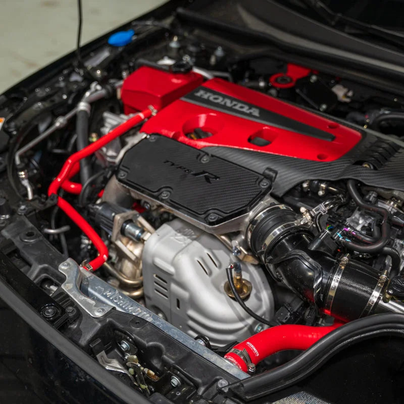 Mishimoto 2023+ Honda Civic Type-R Silicone Coolant Hose Kit - Red - Installation View