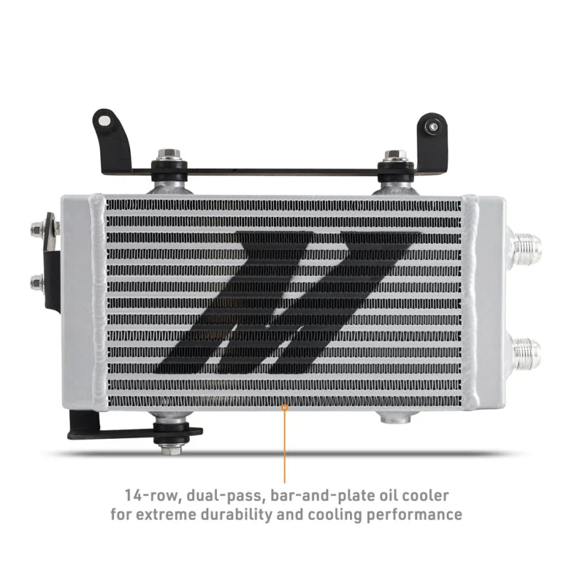 Mishimoto 2023+ Toyota GR Corolla Oil Cooler Kit - Thermostatic - Silver - Back View
