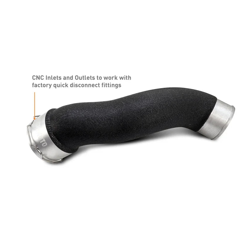 Mishimoto 2024+ Ford Mustang EcoBoost Charge Pipes -  Wrinkle Black - Back View