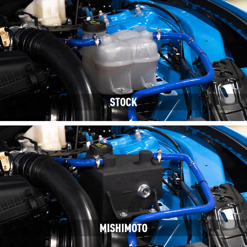 Mishimoto 2024+ Ford Mustang V8/2.3L EcoBoost Expansion Tank - Black - Side View