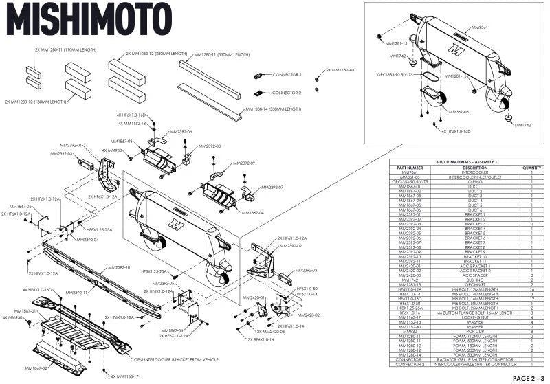 Mishimoto 21+ Bronco 2.3L High Mount INT Kit BK Core BK Pipes - Additional View 7
