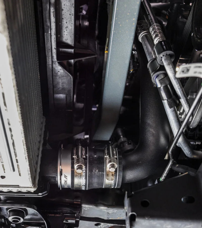 Mishimoto 21+ Bronco 2.3L Intercooler Pipe Kit Micro Wrinkle Black - Installation View