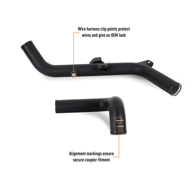 Mishimoto 21+ Bronco 2.7L Intercooler Pipe Kit Micro Wrinkle Black - Back View