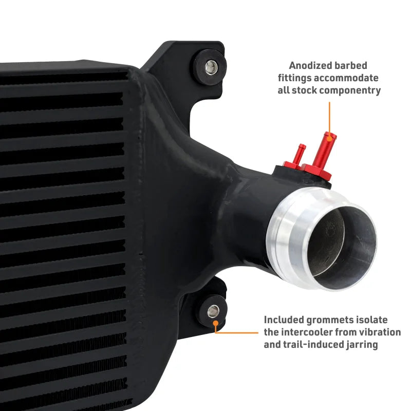 Mishimoto 24+ Tacoma Performance Intercooler Kit - BK Cooler - BK Pipes - Side View