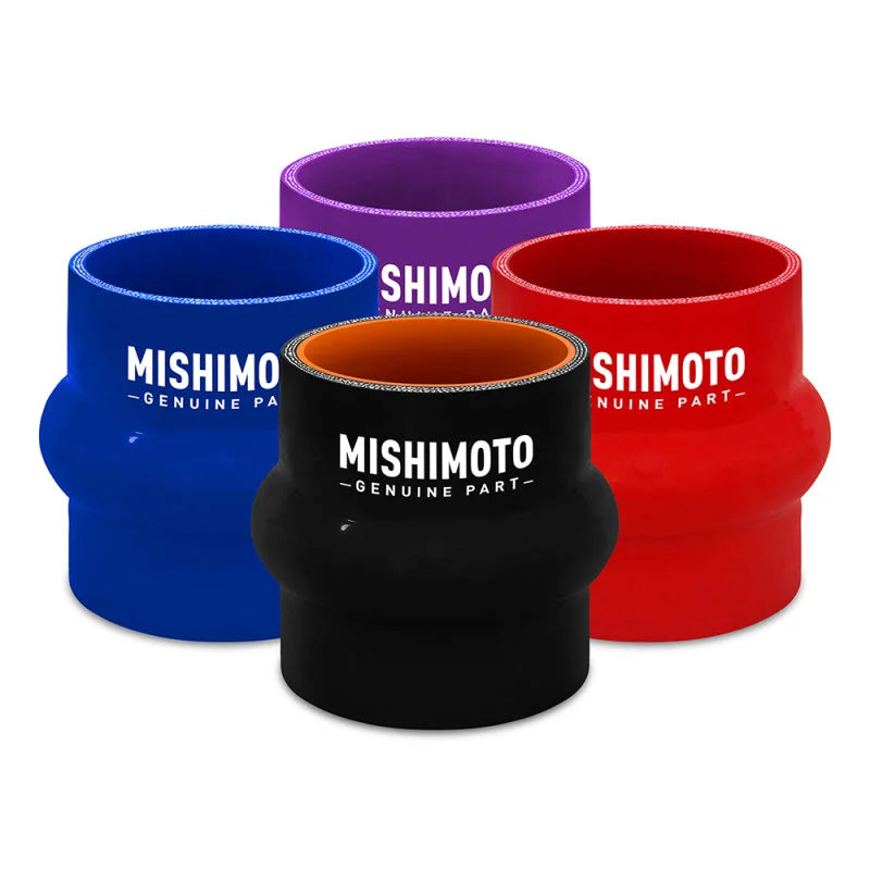 Mishimoto 2.5in Black Hump Hose Coupler - Side View
