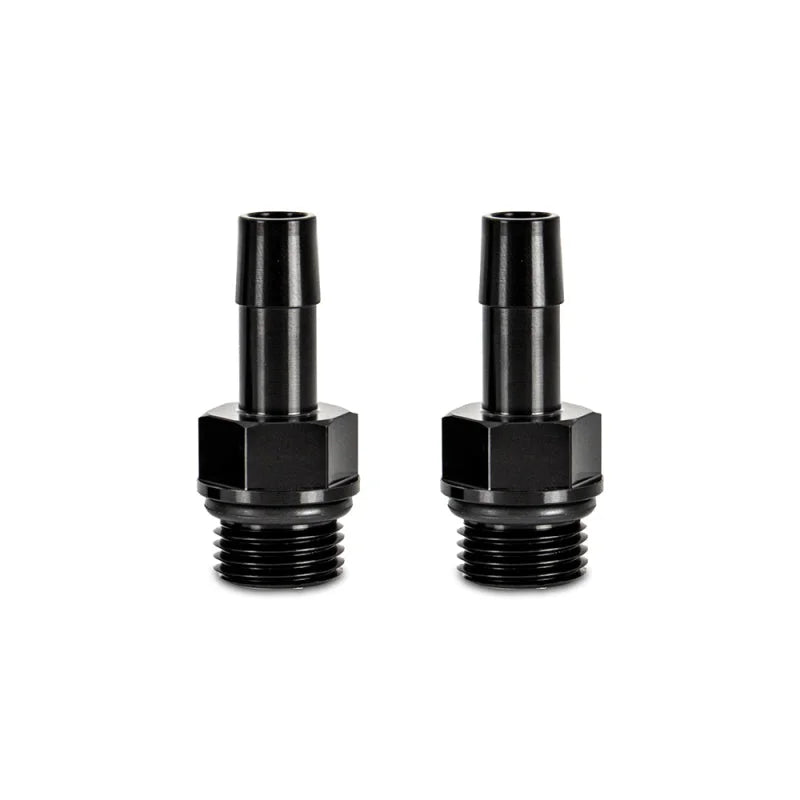 Mishimoto 2pcs M16x1.5 3/8in Aluminum Catch Can Fitting Black - Main Product View