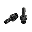 Load image into Gallery viewer, Mishimoto 2pcs M16x1.5 3/8in Aluminum Catch Can Fitting Black - Side View